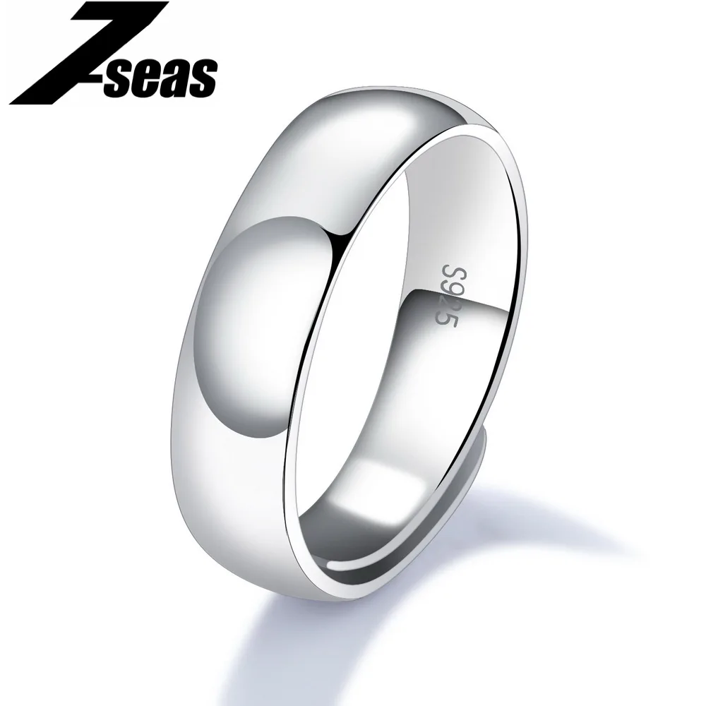 7SEAS 925 Sterling Silver Jewelry Men Ring Simple Design Size