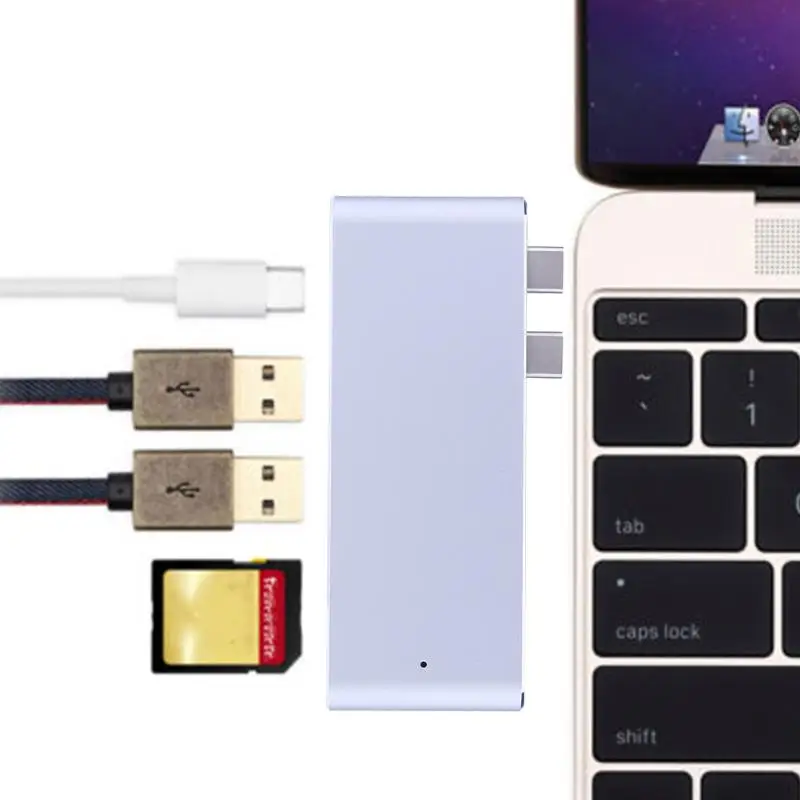 Двойной тип-c USB 3,1 концентратор Combo SD/TF кард-ридер адаптер для Macbook Pro
