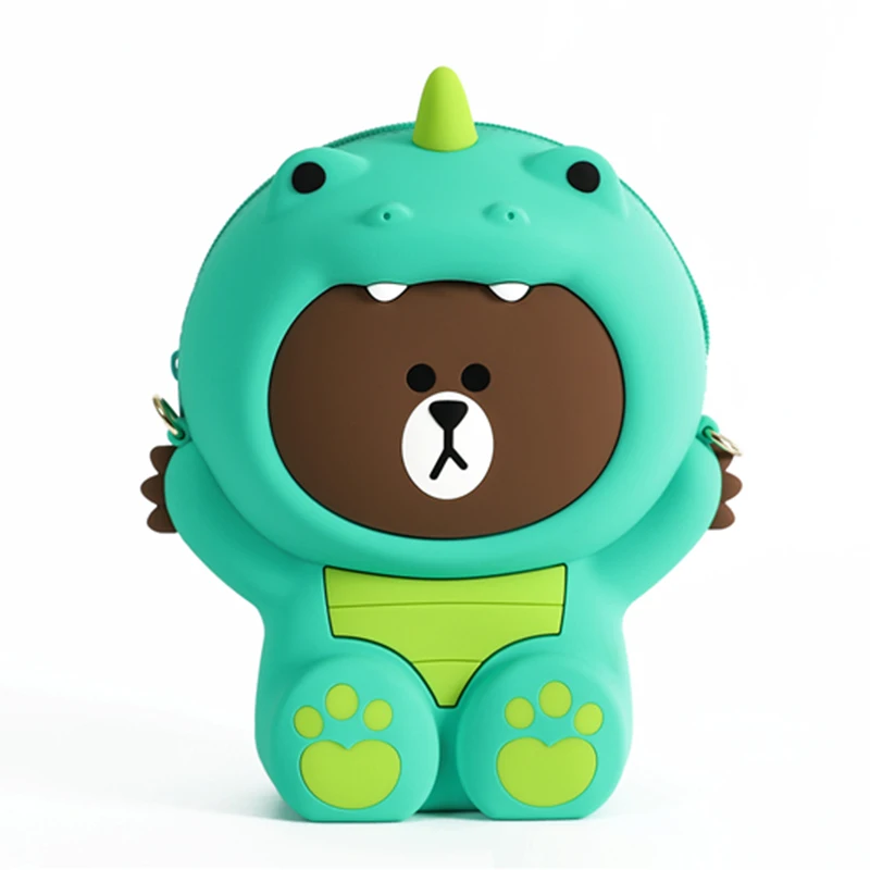 الأزياء 3D الدب نمط النساء فتاة يد سيليكون الكرتون الهاتف المحمول حقيبة كتف الكتف سلسلة حقيبة Porm مساء حافظة نقود