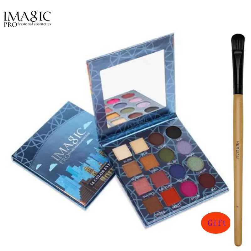 

IMAGIC Arrival Shimmer Glitter Eyeshadow Palete 16 Color Easy to Wear Eye Shadow Waterproof Pigments Natural Eyeshadow Makeup