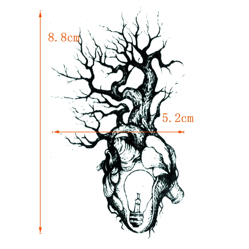 Светильник «дерево сердца», водостойкая временная татуировка, наклейка Harajuku, поддельная татуировка, флеш-наклейка для детей, тату, s Tatuaje