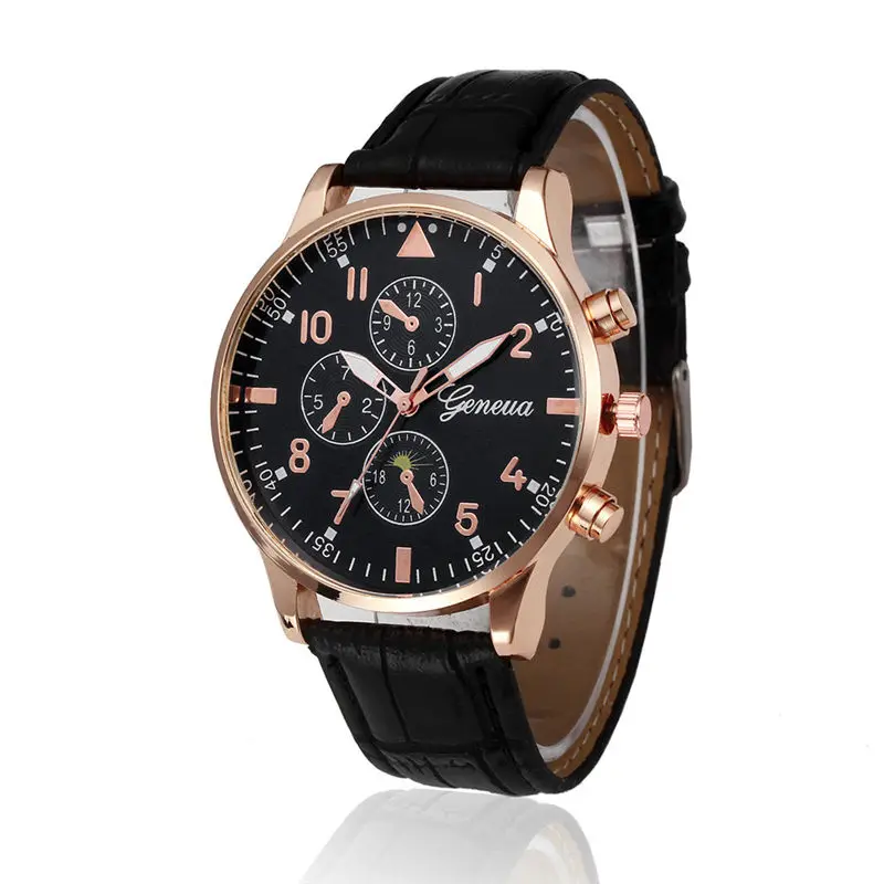 Fashion Retro font b Design b font Leather Band Analog Alloy Quartz Wrist Watch Relogio Masculino