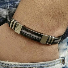 Мужские кожаные браслеты из нержавеющей стали, новинка, модный роскошный классический трендовый браслет, браслет для мужчин, модное ювелирное изделие, подарок