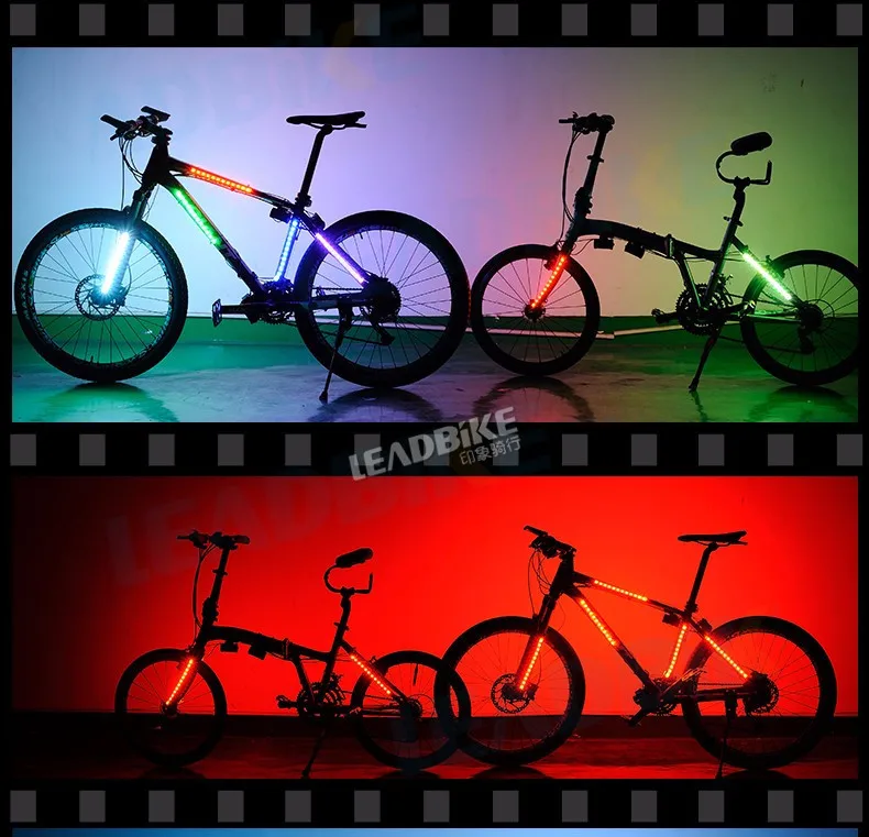 Discount Leadbike New 2017 Bike Front/Tail Light Fork Light 8 Models 24 Led MTB Road Bicycle Safety Warning Rear Lamp For Night Riding 0