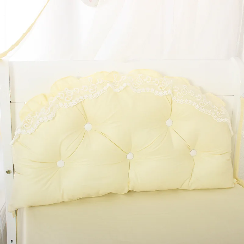 Baby Girls Bed Backrest Bumper Baby Bedside Cushion Cotton Lace Pillow Crib Protector Pillow Baby Room Bedroom Decoration (5)