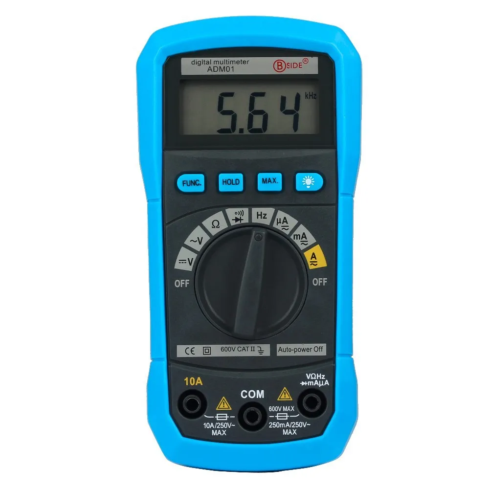 

Bside ADM01 Auto Ranging Digital Multimeter DMM DC/AC Voltage Current HZ Meter Diode & Continuity Tester