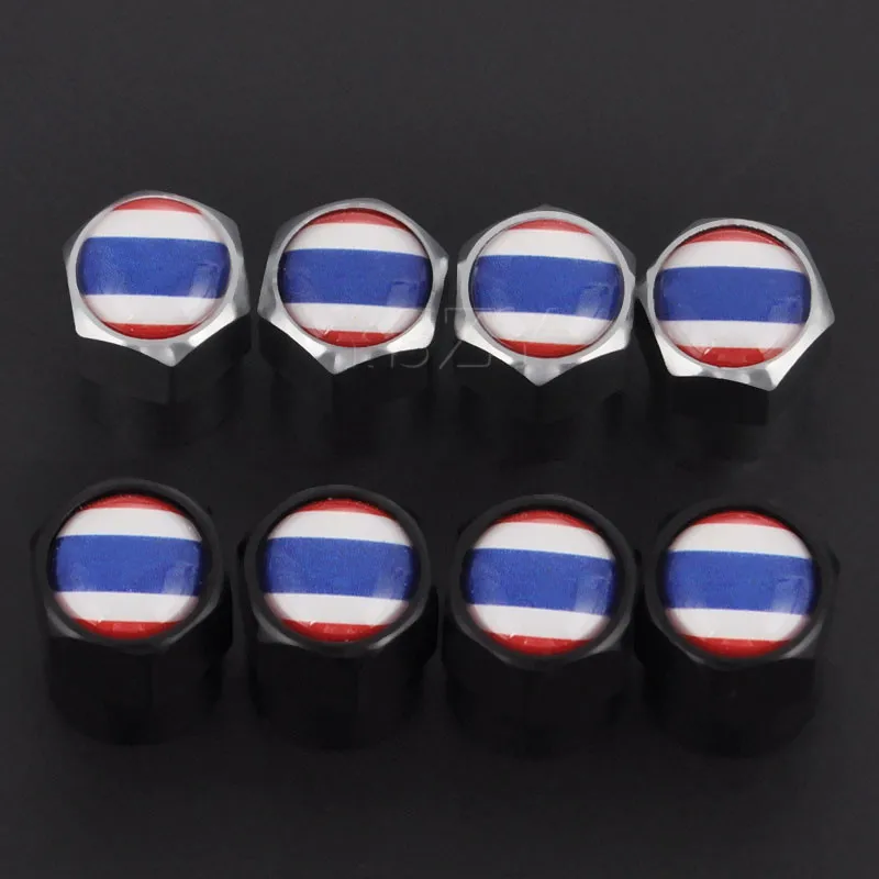Thailand Flag Car Wheel Tire Valves Motorcycle Auto Car Tire Valve Caps Auto Connectors Tire