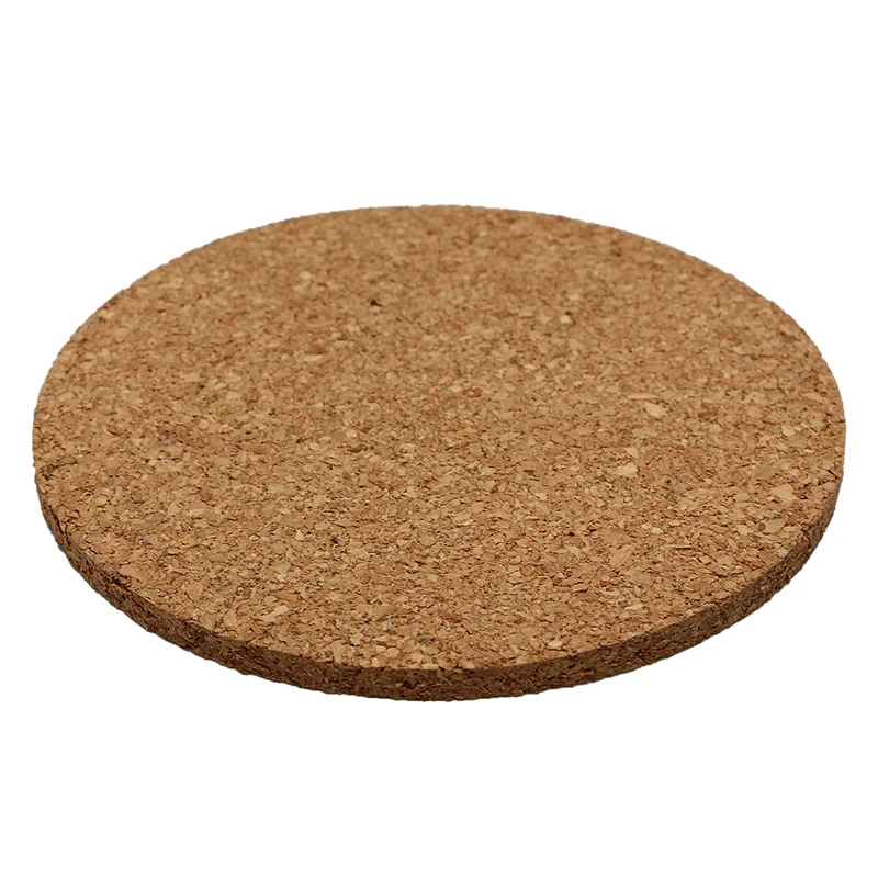 6pcs Plain Round Cork Coasters กาแฟเครื่องดื่มถ้วยชาถ้วย Placemats Wine
