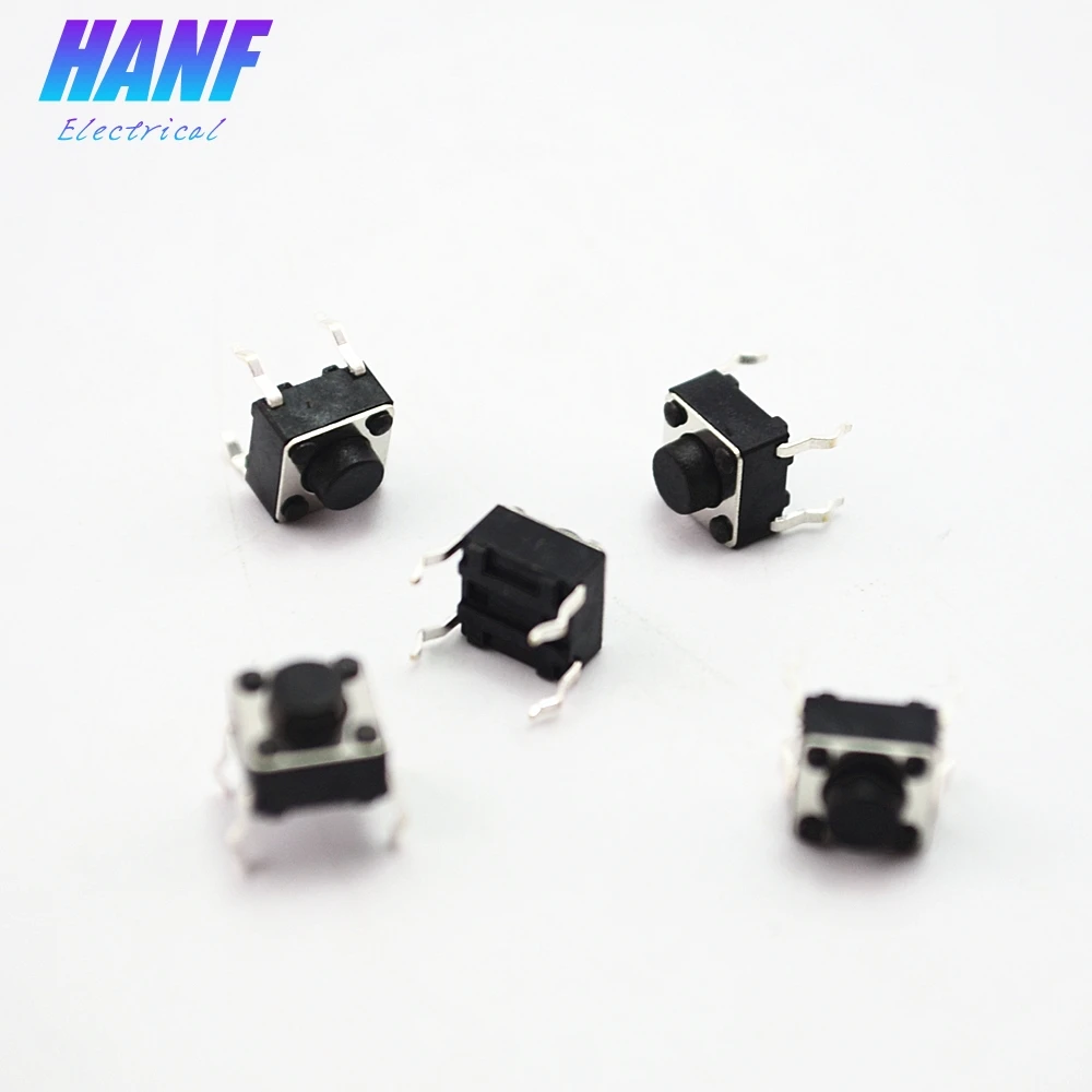 100 шт./лот 0.1A/12 В DC 6*6*5 мм 4Pin водонепроницаемый тактный переключатель 6x6x5 4P микро