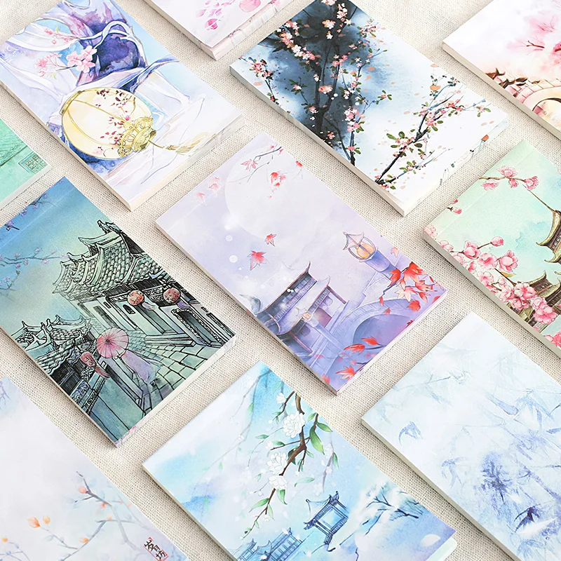 

Vintage Chinese Style Memo Pad Creative Beautiful Ancient Portable Mini Notebook To To List Color Paper Office & School Supplies