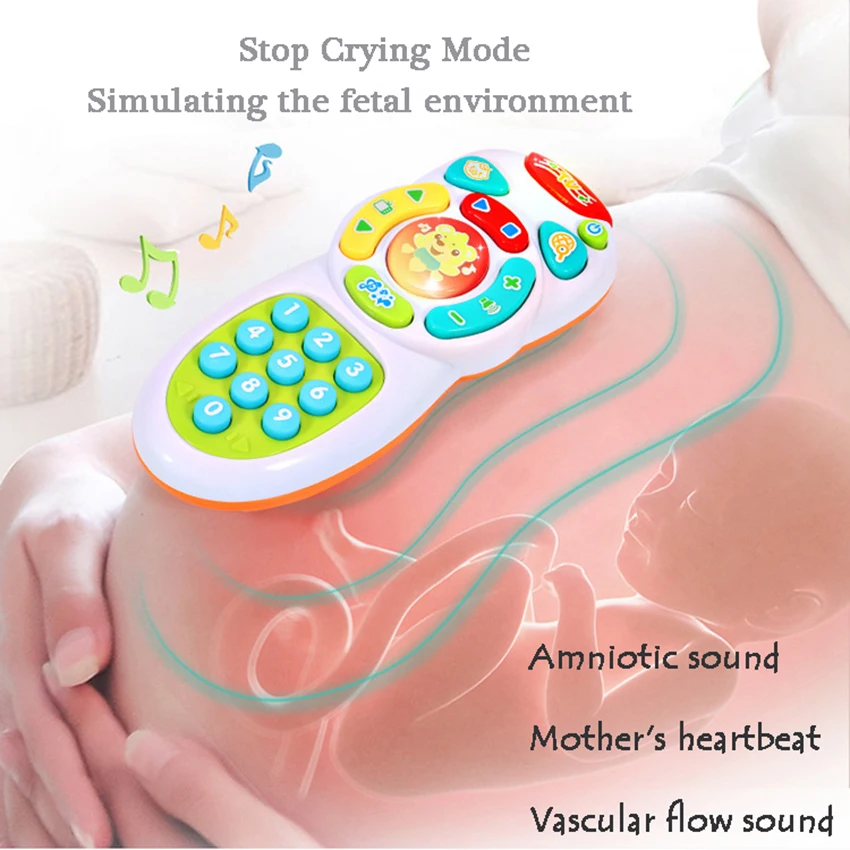 Электрический детский телефон ТВ пульт дистанционного управления Детские игрушки Мобильный/телефон свет музыка обучение Развивающие игрушки для детей 13 месяцев