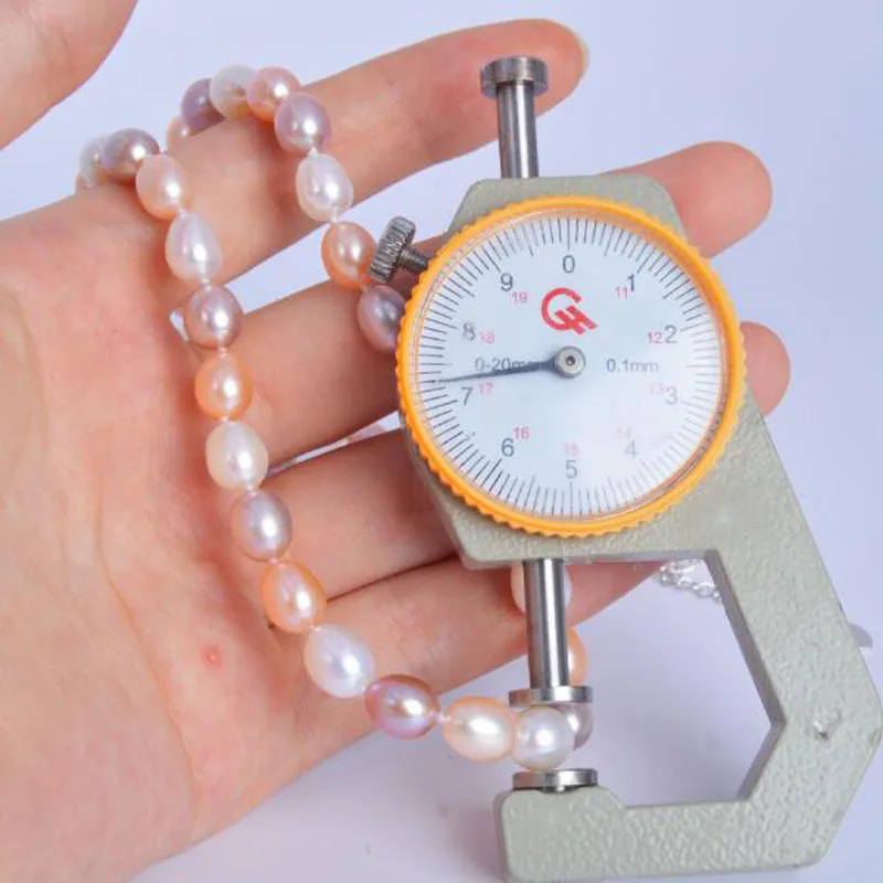 ASHIQI ожерелье из натурального жемчуга, пресноводный жемчуг для женщин, 7-8 мм, цветные жемчужные украшения, свадебный подарок, 925 серебряная застежка