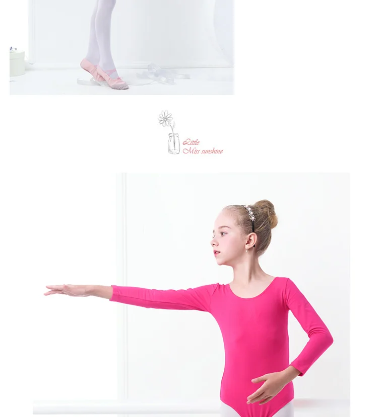 Girls Kids Ballet Bodysuit Cute Back Bowknot Child Ballet Leotards Pink Cotton Gymnastics Leotards 12