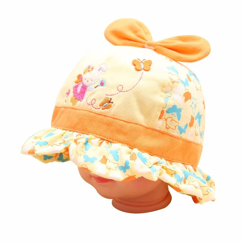 Rabbit Baby Hat Cotton Boys Girls Bonnet Spring Autumn Boy Beanie With Bow Butterfly Girl Fisherman Hats Baby Photography Props  (2)