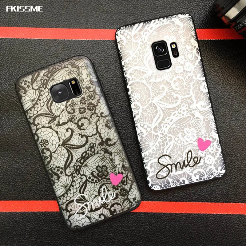 

Luxury Phone Cases For Samsung Galaxy C5 Case C7 Sexy Lace Flower Case For Samsung C9 Pro Love Heart Vintage Floral Cover Coque