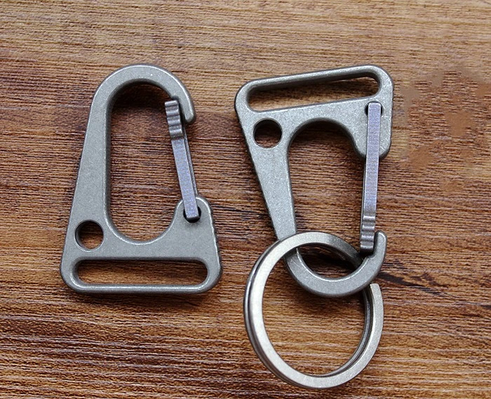 Details about / EDC Titanium Alloy Keyring Keychain 1pc Buckle Hook /& 5pcs 14mm Key Hang up ring