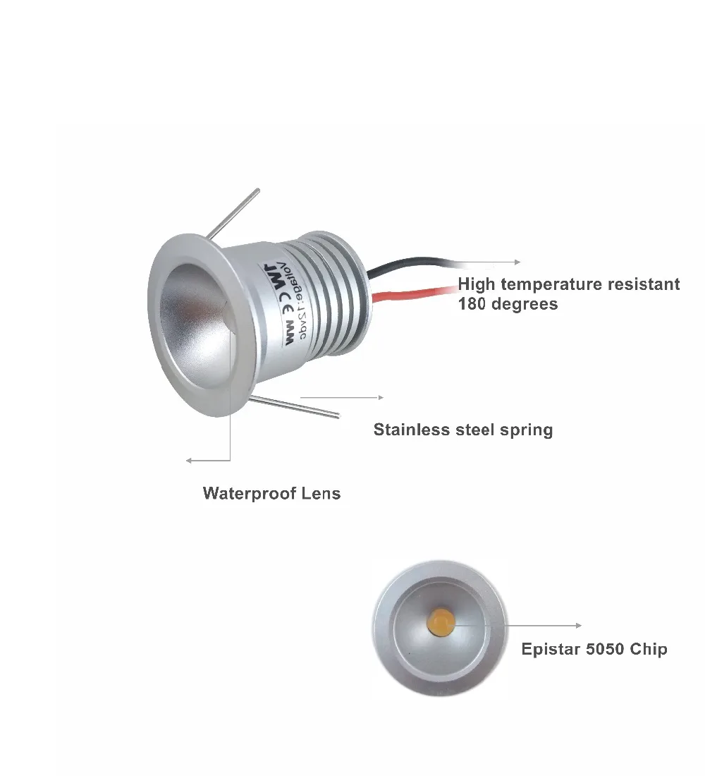 1w Ceiling Spotlights Led 25mm Cutout Recessed Downlight Dc3v