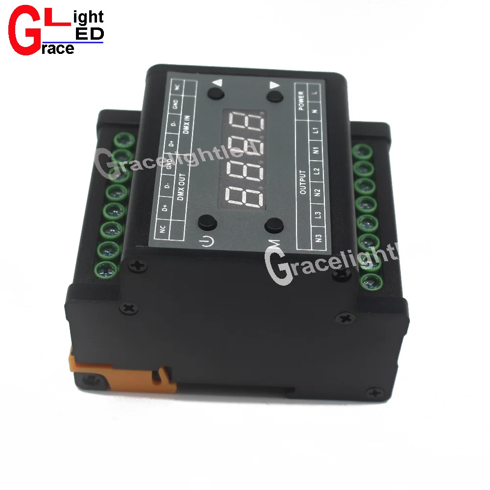 DMX302 DMX triac диммер СВЕТОДИОДНЫЙ регулятор яркости AC90V-240V 50 Гц/60 Гц Выход Высокое напряжение 3 канала 1A/CH для светодиодной панели света
