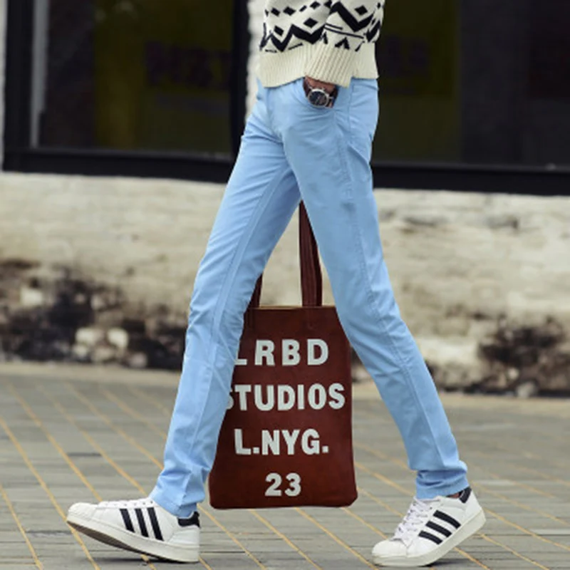 Male Summer Fashion Dress Pants men Korean Style Slim Casual Long Length Pantalon Homme Men Slim 5