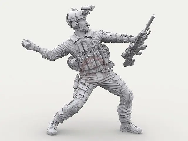 1/16 120mm US Army Navy SEALs Soldier Resin Figure Unpainted Model Kits Figurine 