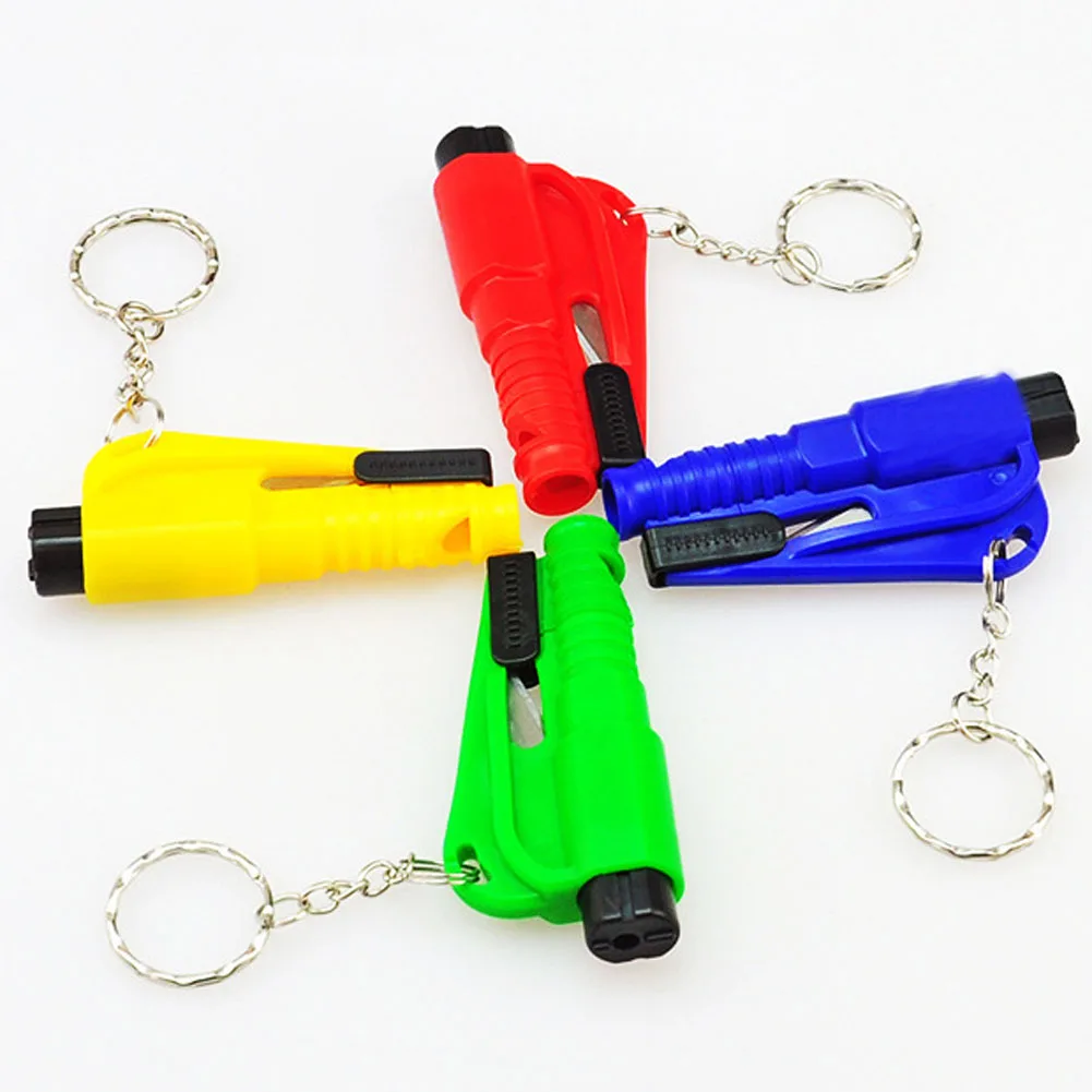 

1 PC Window Breaker Artifact Car Key Rings Safety Hammer Knife Tools for Car Mini Upgrade Edition Key Rings Random Color