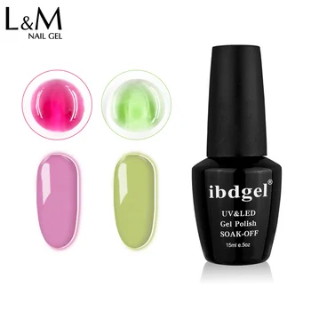 

12 Pcs ibdgel icy Glass Gel Nails Newest Pure Nice Colorful Long Lasting Soak Off Varnish Cheap Manicure uv/LED