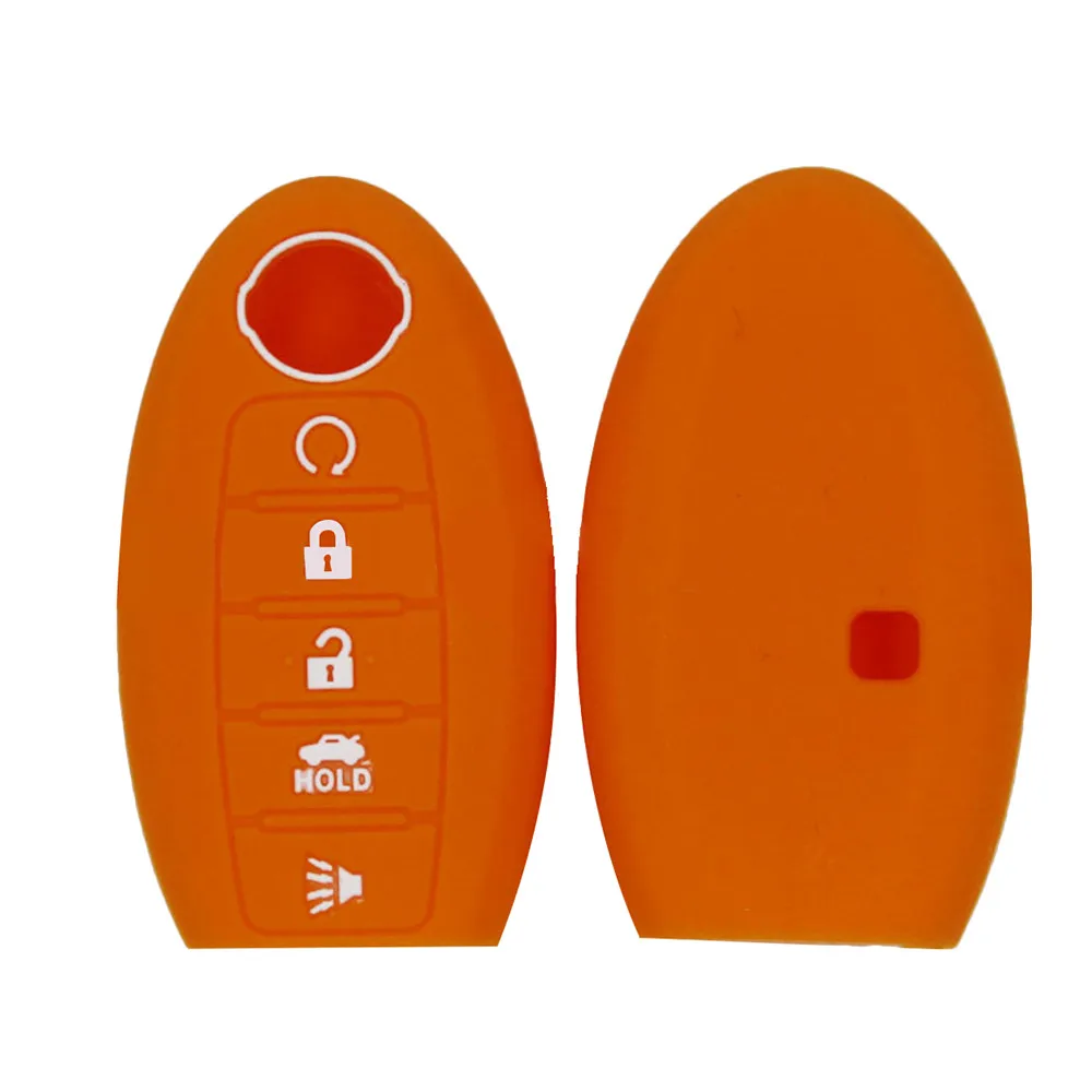 Для выживания пеших прогулок и пеших прогулок Кемпинг 5 кнопок силиконовый пульт дистанционного ключа чехол подходит для Ниссан алтима Максима Pathfinder - Цвет: Orange