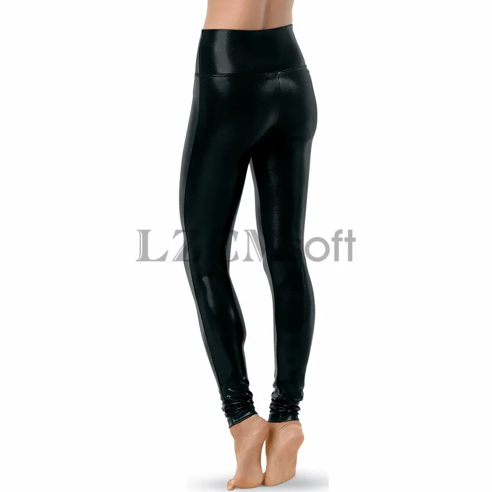 LZCMsoft-mallas plateadas brillantes para mujer, pantalones largos de  cintura alta y LICRA, ajustados, para actuaciones en escenario - AliExpress