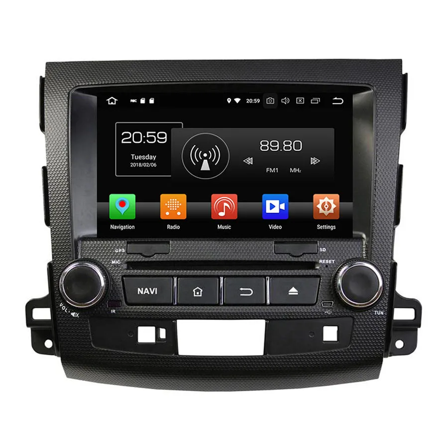 

ELANMEY premium car gps navigation For mitsubishi outlander rockford amplifer android 8.0 CAR DVD player multimedia radio stereo