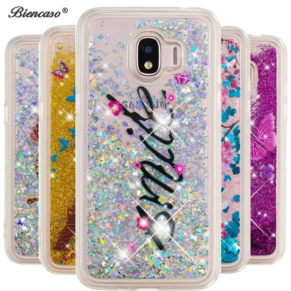 

sFor Samsung Galaxy Xcover4 G390F A8 Plus J330 J530 J730 J2 Pro 2018 J710 J510 J310 J120 Glitter Quicksand Liquid Case Cover B31