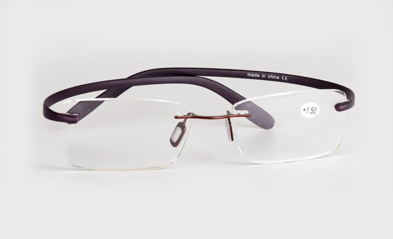 Бренд TR90 без оправы ультра светильник очки оправа Очки для чтения модные очки 1,0-4,0