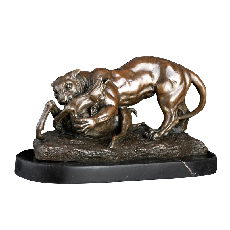 Dw-053 Bronze Metal Animal Art Decor Wild Animal Tiger Fighting With Deer  Statue Sculpture Tigher Figurines For Home Decoration - Statues & Sculptures  - AliExpress