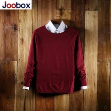 Бренд joobox Новое поступление осень зима компьютерный вязаный мужской свитер длинный рукав Повседневный тонкий шерстяной однотонный Красный Мужской пуловер