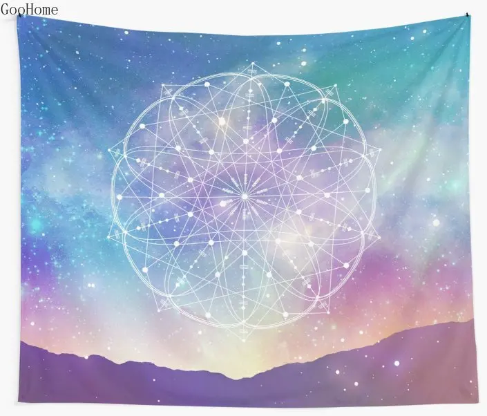 Настенный гобелен с священным геометрическим рисунком пляжное полотенце плед