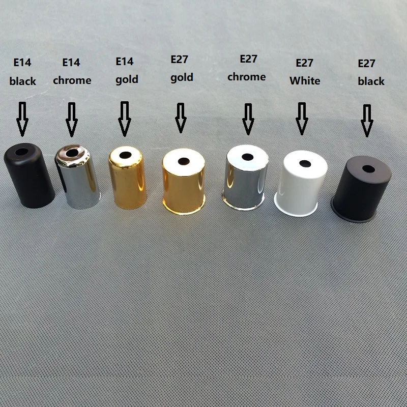 

10pieces/lot gold/chrome/black/white metal lamp cup for E14/E27 lamp holder lamp base use lighting accessories