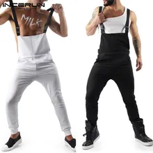 INCERUN модный мужской однотонный европейский и американский Карманный комбинезон на бретелях Свободный Повседневный уличная комбинезон 5XL