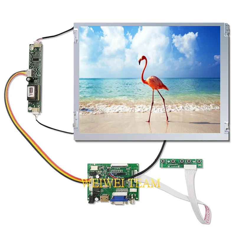 G121SN01 V3 Screen Panel 12.1 inch 800X600 TFT LCD Display Module Industrial LVDS HDMI Controller Board 20 pin Connector - Цвет: Full Kit