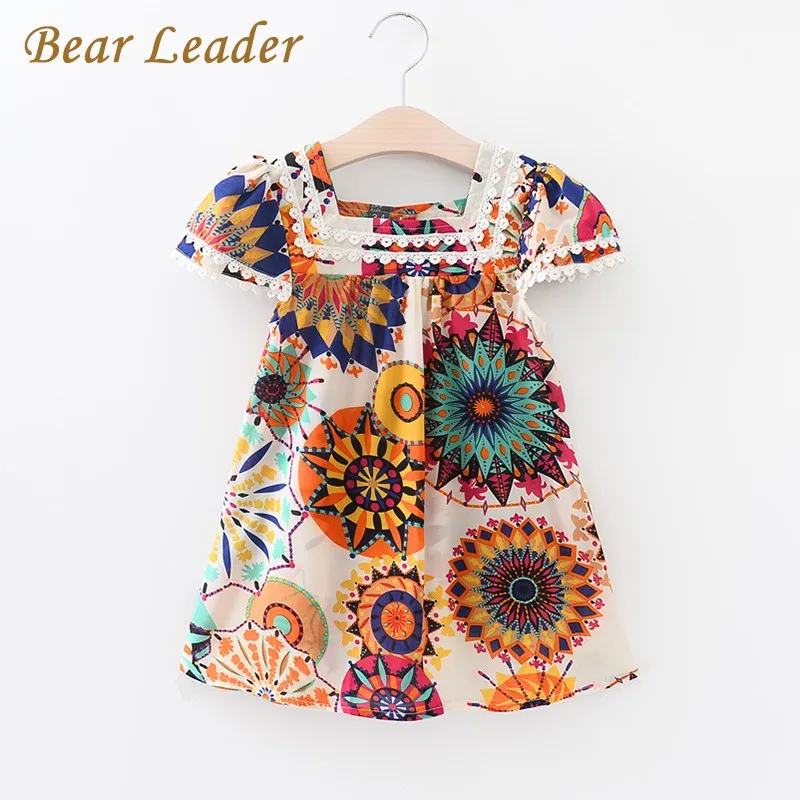 Bear leader/платье для девочек; новое модное летнее платье; платье-пачка с милым рисунком для девочек 2-6 лет