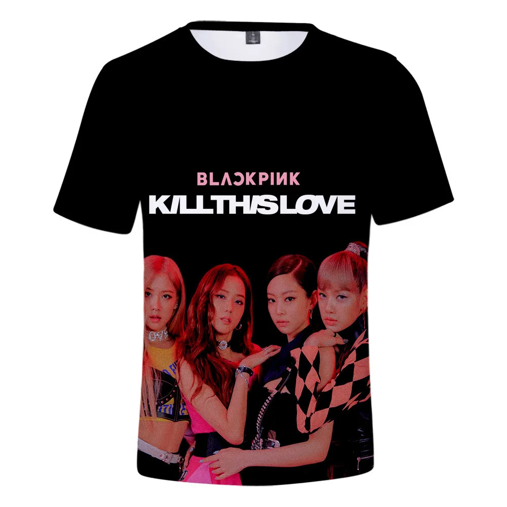 

KPOP BLACK PINK BLACKPINK KILL THIS LOVE Album Rose Lisa Jisoo Jennie 3D Printed Summer Short Sleeve T Shirt Women Graphic Tees