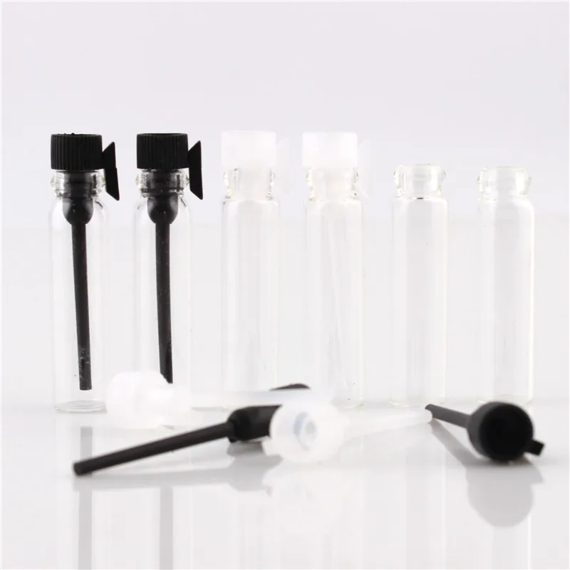 100pcs/lot 1ML 2ml Empty Mini Glass Perfume Small Sample Vials Perfume Bottle Laboratory Liquid Fragrance Test Tube Trial Bottle