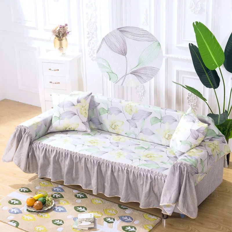 Best Summer Elastic Korean Pastoral Style Jacquard Printed Double Sides Decoration Covers Removable Sofa Covers Couch Protector Cover