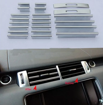 

Chrome Car Front Dashboad Console Air Conditioning Outlet Vents Cover Sticker For Range Rover Sport 2014-2016 Car Styling