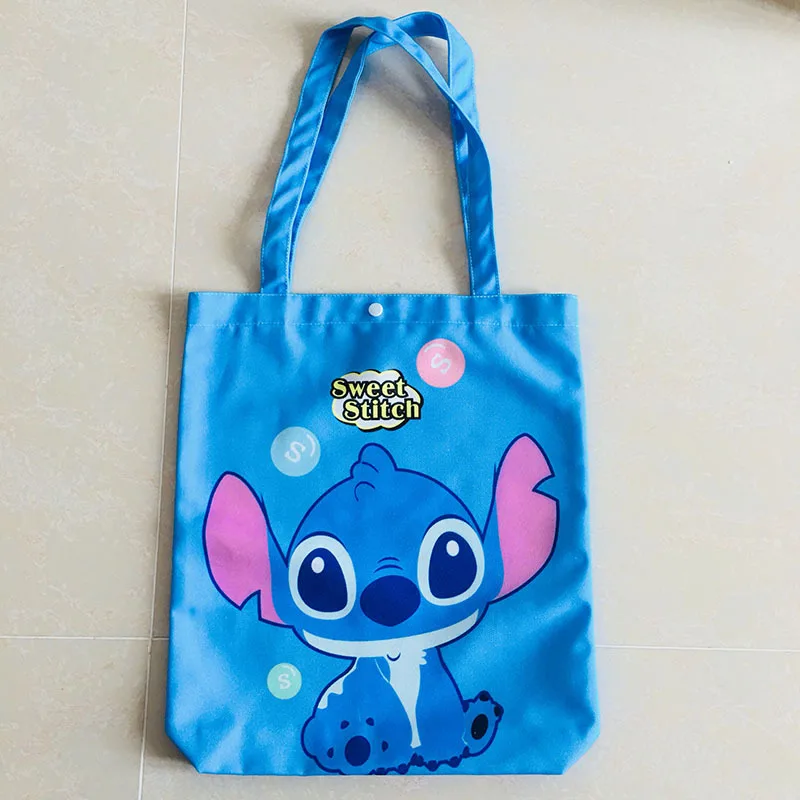 

Disney Diaper bag High capacity Cartoon Stitch Canvas Tote Bag Stitch shopper bag for shopping hobos