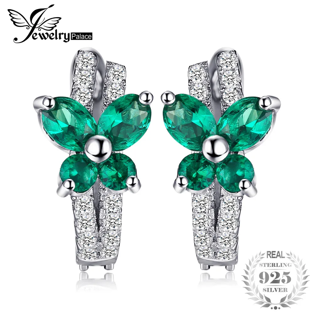 

Jewelrypalace Butterfly 1ct Created Emerald Clip On Earrings Solid 925 Sterling Silver Brand New Gift For Women