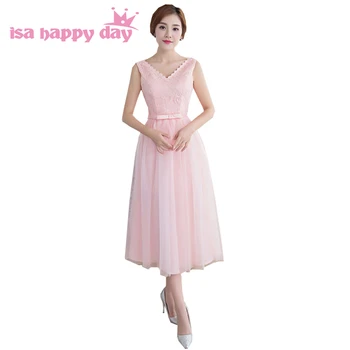 

women tea length pink tulle gown dress party short sexy womens formal wear homcoming elegant 2020 new dresses fashion H3894