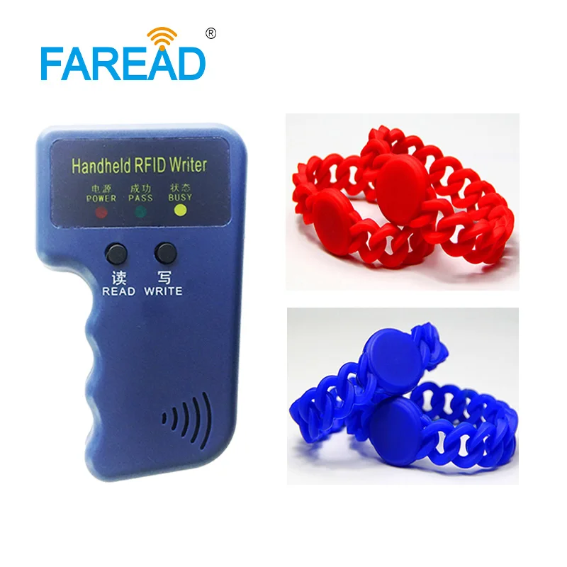 

x1pc RFID Copier Writer Duplicator Programmer + x100pcs 125khz TK4100/EM4100/4305/EMT5577 RFID Wristband Free shipping