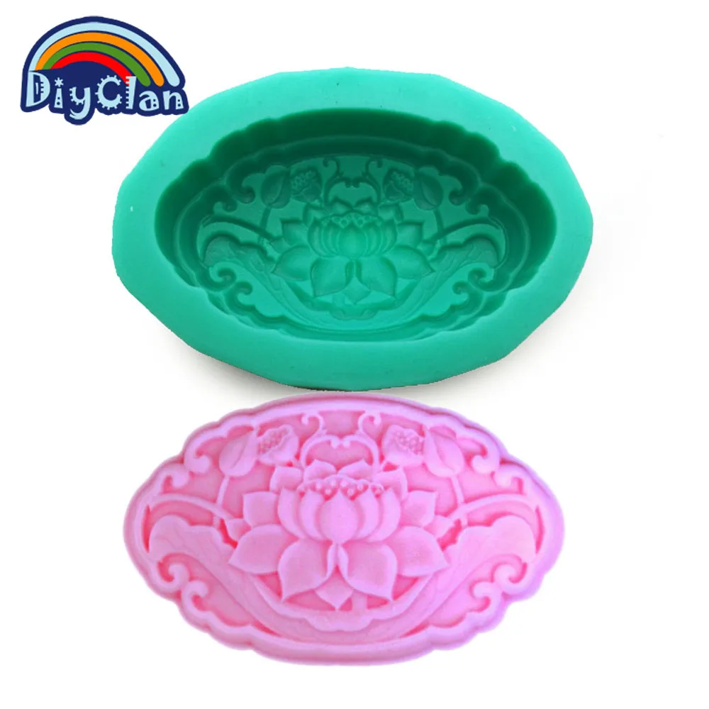 

Lotus Silicone Molds For Soap Cake Aroma Making Handmade Soap Chocolate Candle Molds Plaster Concrete Crafts Tools S0085HM