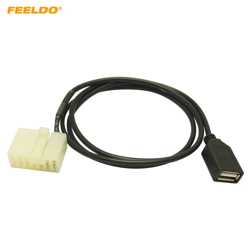 

FEELDO Car Audio Female USB Cable Adapter Connector For BYD F3/F3R/F6/G3/G3R/G6/L3 CD Player USB Wire #HQ5664