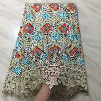 

High quality nigerian wedding african cord lace fabrics/most popular guipure cord lace fabric for party dress A1336-1
