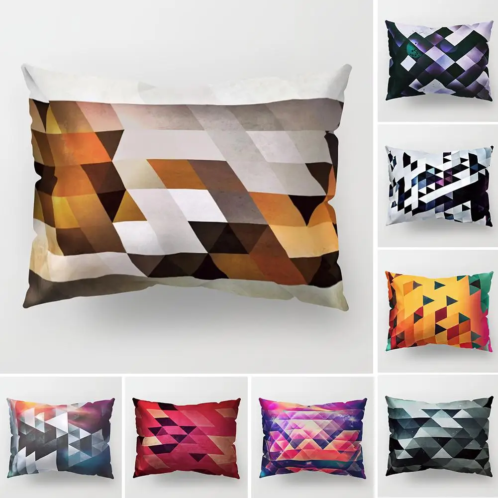 

Fashion Rectangular Peach Skin Decorative Colorful Pillow Case Cushion Cover